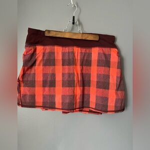 lululemon athletica Red and Black Plaid Skort